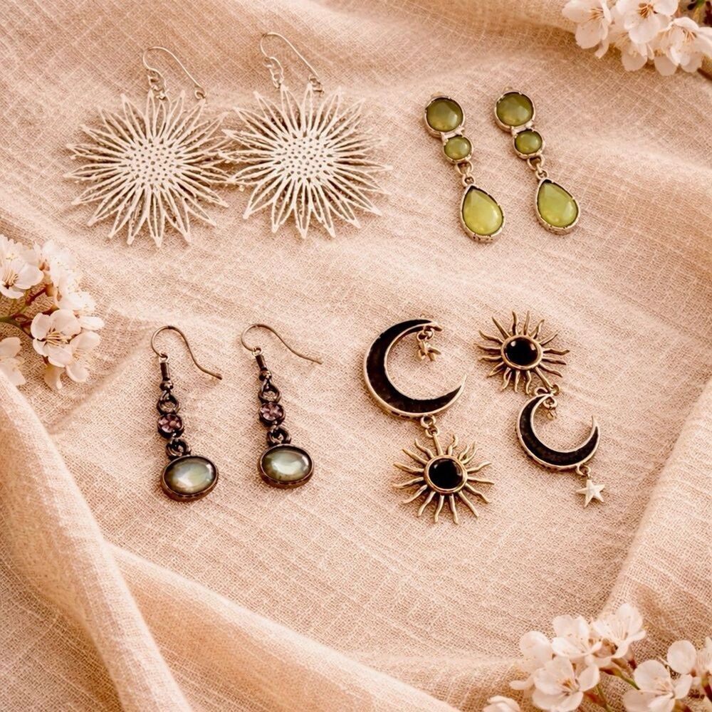 Bundle of Gold Earrings Silver Earrings Gift Set